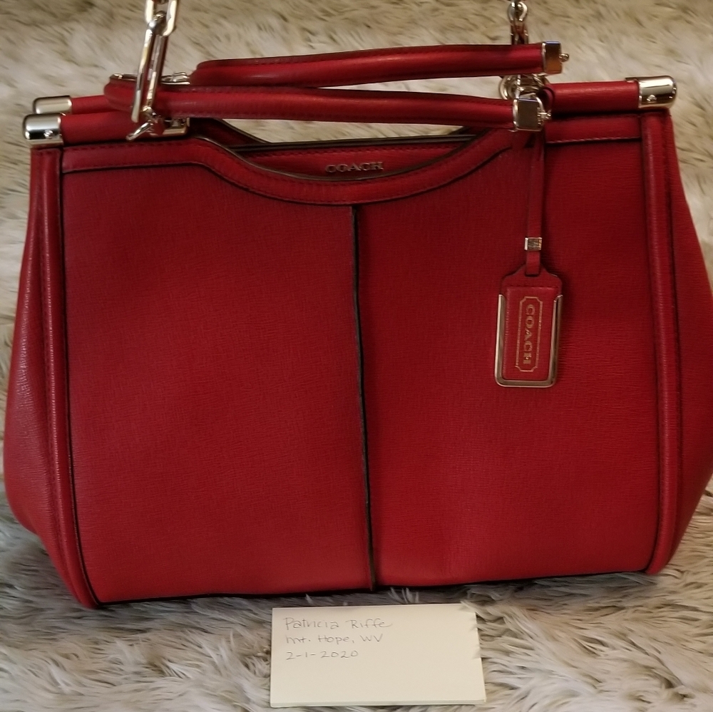 Coach Madison Caroline Framed Leather Satchel